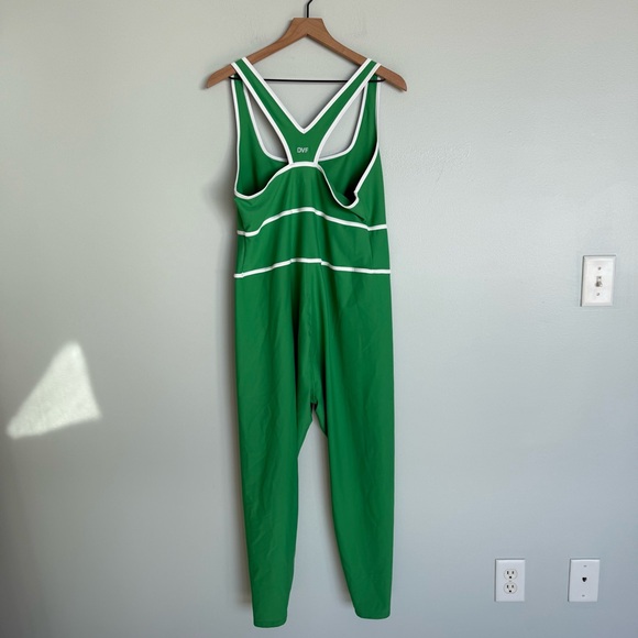 Diane Von Furstenberg For Target Green & White Racerback Full Length Bodysuit - Picture 6 of 6